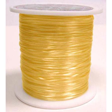 Honeyhandy Flat Elastic Crystal String, Elastic Beading Thread, for Stretch Bracelet Making, Dyed, Gold, 0.8mm, about 65.61 yards(60m)/roll