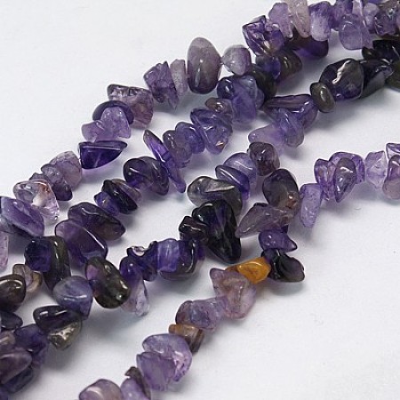 Honeyhandy Gemstone Beads Strands, Natural Amethyst, Nugget, 5~12x4~7x2~7mm, Hole: 1mm