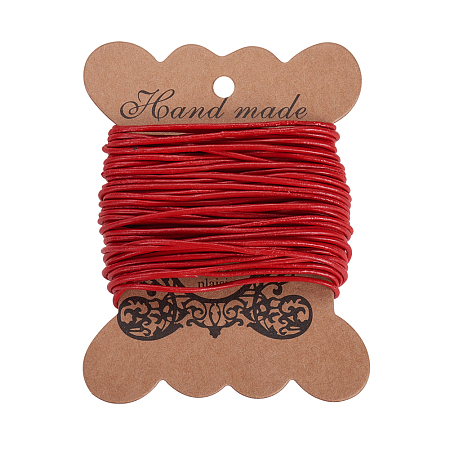 PandaHall Elite 1 Roll 1.5mm Red Cowhide Round Leather Cords For Bracelet Necklace Beading Jewelry Making 11 Yard
