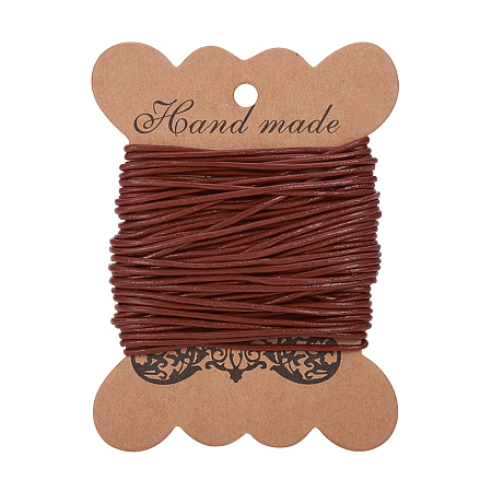 PandaHall Elite 1 Roll 1.5mm Brown Cowhide Round Leather Cords For Bracelet Necklace Beading Jewelry Making 11 Yard