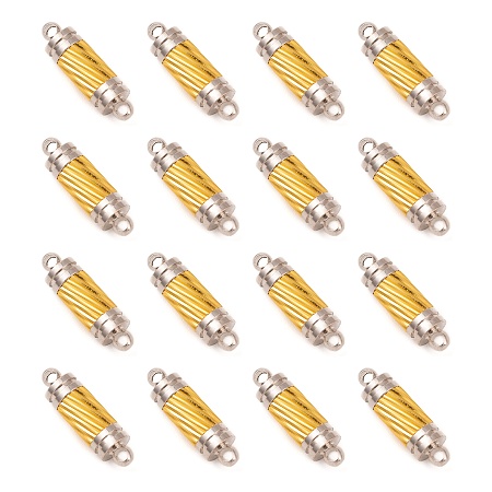 Honeyhandy Brass Magnetic Clasps, Column, Platinum, 18x5mm, Hole: 1.8mm