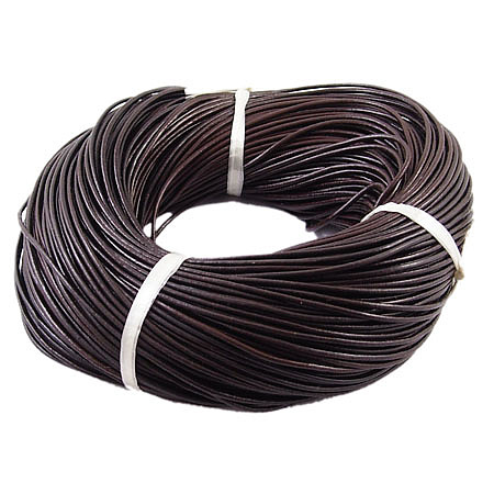 Honeyhandy Cowhide Leather Cord, Leather Jewelry Cord, Coffee, 1.2mm thick