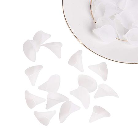 ARRICRAFT 20Pcs Frosted Style Calla Lily Flower Acrylic Beads for Chunky Necklace Jewelry Size 25x15x19.5mm White
