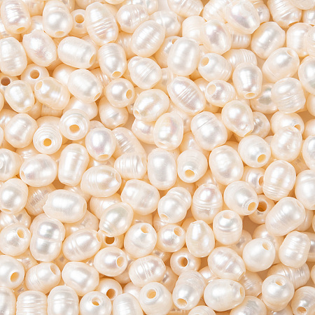 ARRICRAFT Grade B Natural Cultured Freshwater Pearl Beads, Nice for Mother's Day Earring Making, Oval, Natural Color, White, 8~9x8~12mm, Hole: 2.5mm
