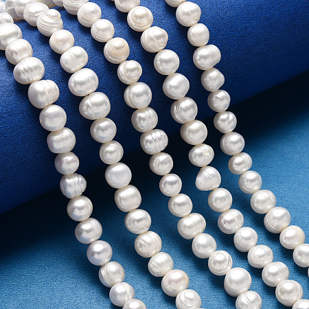 ARRICRAFT Grade A Natural Cultured Freshwater Pearl Beads Strands, Polished, Potato, Natural Color, White, about 7~8mm in diameter, hole: 0.8mm, 14.1 inches/strand, about 55pcs/strand