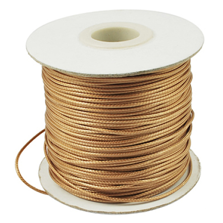 Honeyhandy Korean Waxed Polyester Cord, Bead Cord, Goldenrod, 1.2mm, about 185yards/roll