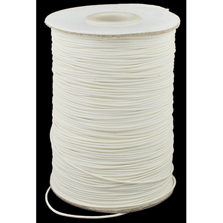 Honeyhandy Korean Waxed Polyester Cord, Bead Cord, Creamy White, 1.2mm, about 185yards/roll