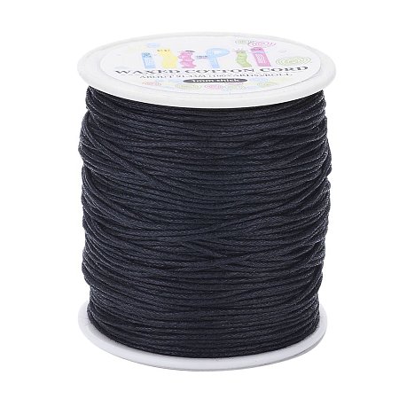ARRICRAFT 100 Yard 1MM Waxed Cotton Cords Strings Ropes for DIY Necklace Bracelet Beading Jewelry Craft Making Black
