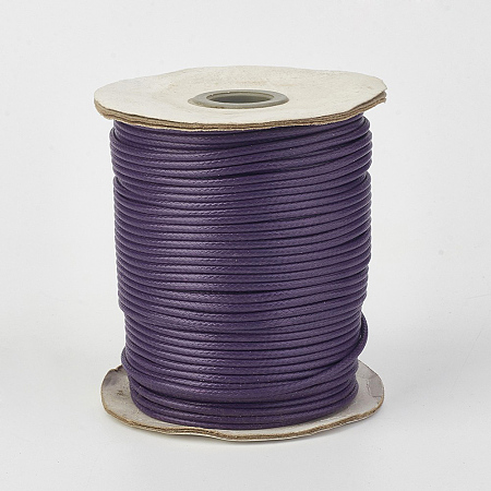 Honeyhandy Eco-Friendly Korean Waxed Polyester Cord, Indigo, 1.5mm, about 169.51~174.98 Yards(155~160m)/Roll