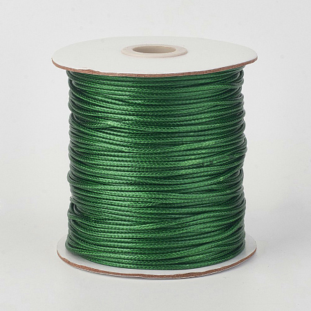Honeyhandy Eco-Friendly Korean Waxed Polyester Cord, Dark Green, 1.5mm, about 174.97yards/roll(160m/roll)