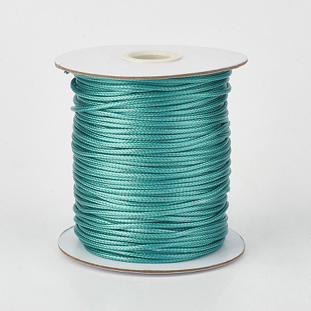 Honeyhandy Eco-Friendly Korean Waxed Polyester Cord, Light Sea Green, 1.5mm, about 169.51~174.98 Yards(155~160m)/Roll