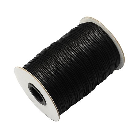 NBEADS 1 Roll 200 Yards 1.5mm Black Beading Cords Threads Crafting Cord Korean Waxed Polyester Thread Jewelry Making Bracelet