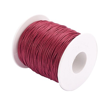 ARRICRAFT 1 Roll 1mm 100 Yards Waxed Cotton Cord Thread Beading String for Jewelry Making Crafting Beading Macrame Violet Red