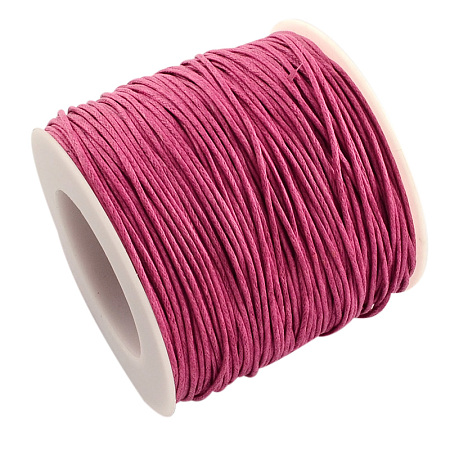 ARRICRAFT 1 Roll 1mm 100 Yards Waxed Cotton Cord Thread Beading String for Jewelry Making Crafting Beading Macrame Hot Pink