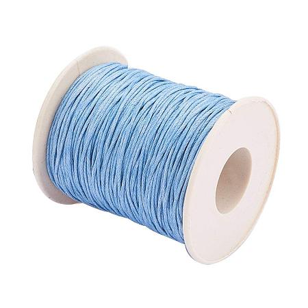 ARRICRAFT 1 Roll 1mm 100 Yards Waxed Cotton Cord Thread Beading String for Jewelry Making Crafting Beading Macrame Blue