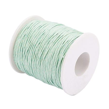 ARRICRAFT 1 Roll 1mm 100 Yards Waxed Cotton Cord Thread Beading String for Jewelry Making Crafting Beading Macrame Light Green