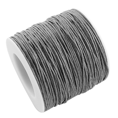 ARRICRAFT 1 Roll 1mm 100 Yards Waxed Cotton Cord Thread Beading String for Jewelry Making Crafting Beading Macrame Gray