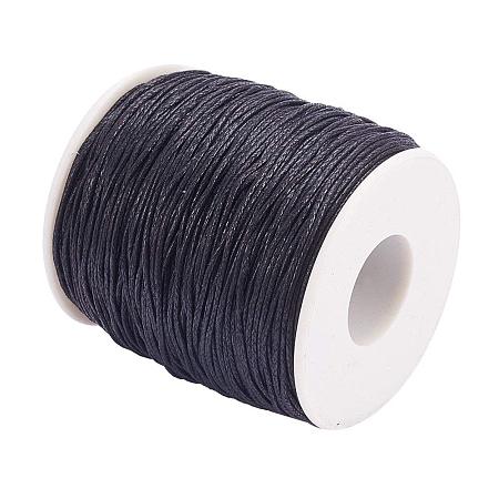 ARRICRAFT 1 Roll 1mm 100 Yards Waxed Cotton Cord Thread Beading String for Jewelry Making Crafting Beading Macrame Black