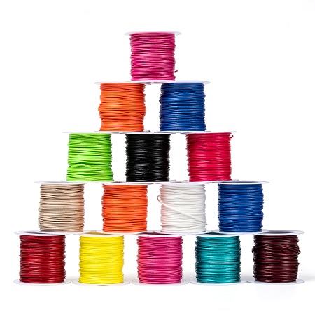 Honeyhandy Korean Waxed Polyester Cords, Mixed Color, 1mm, about 10.93 yards(10m)/roll, 25rolls/bag
