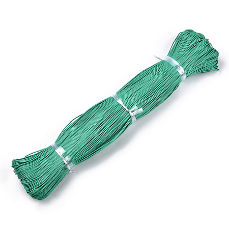 Waxed Cotton Cord, Medium Sea Green, 1.5mm, about 360yard/bundle(330m/bundle)