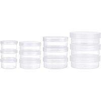 BENECREAT 12PCS 4-Sizes Round Pastic Slime Storage Jars Frosted Bead Container with Screw Lids for Jewelry Findings and Craft Accessory
