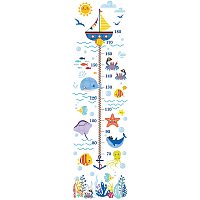 Arricraft 3 Sheets/Set Kids Height Growth Chart Wall Sticker Undersea Fish Whale Removable Vinyl Kids Measuring Ruler Height Decals for Children Bedroom Nursery Livingroom About 35.43x11.4 inch