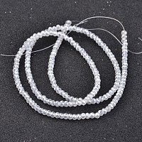 NBEADS 1 Strand 3mm Abacus Clear Transparent Crystal Glass Beads Strand about 202pcs/strand 17 Inch for Necklaces Bracelets Making Beads