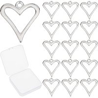 Beebeecraft 1 Box 50Pcs Heart Alloy Charms Silver Heart Hollow Dangle Pendant Charms for Mother's Day Valentine's Gifts Jewelry Making Finding