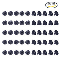 PandaHall Elite 200 Pcs PVC Rubber Pin Backs Keepers Replacement Brooch Uniform Badge Comfort Fit Tie Tack Lapel Pin Backing Holder Clasp Black