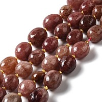 Natural Strawberry Quartz Beads Strands, Oval, 9.5~19.5x8~13.5x5.5~13mm, Hole: 0.9~1.2mm, about 24~27pcs/strand, 14.96~15.55''(38~39.5cm)