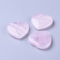 Honeyhandy Natural Rose Quartz Beads, No Hole/Undrilled, Heart, 40x40x10mm