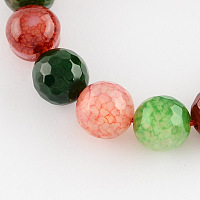 Colored Natural Multi-Color Agate Beads Strands, Faceted Round, Mixed Color, 6mm, Hole: 1mm, about 61~62pcs/strand, 14.37 inch(36.5cm)