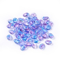 NBEADS Czech Glass Beads, Tulip Petal/Lily Petal, SkyBlue, 8.5x6x4mm, Hole: 1mm; about 380pcs/bag, 95~100g/bag