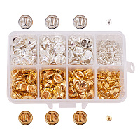 Pandahall Elite 200 Sets Brass Lapel Clutch Tie Tacks Uniform Badge Pin Keepers Backs Replacement with Blank Pins for Brooch Findings