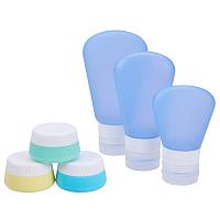 BENECREAT 6 Pack Leakproof Silicone Travel Bottles (3oz/2oz/1.25oz) and Cream Jars (20ml) TSA Approved for Cosmetic Toiletry Containers Shampoo Lotion Condiment