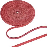 GORGECRAFT 197 Inch Red Brown Flat Genuine Leather Cord Leather String Full Grain Cord Lace Cowhide Leather Strips for Jewelry Making DIY Craft Projects Belts Keychains