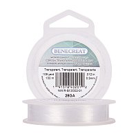 BENECREAT 0.3mm Fishing Nylon Beading Thread Wire for DIY Jewelry Making, about 100m/roll
