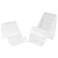 PandaHall Elite 6 Pack Acrylic Book Display Stands Brochure Picture Easel Stand Artwork Stand Holder Organizer Carrier