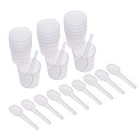 PandaHall Elite 30 Pieces 2 Oz Plastic Graduated Cups and 30 Pieces Clear String Bars for Mixing Paint, Stain, Epoxy, Resin