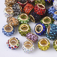 Arricraft Spray Painted Glass European Beads, Large Hole Beads, Rondelle, Mixed Color, 12~13x9mm, Hole: 4mm