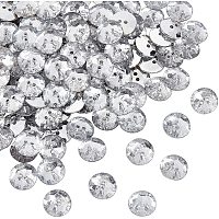 OLYCRAFT 300pcs Faceted Silver Buttons 2-Hole Acrylic Rhinestone Crystal Buttons 15mm Sewing Buttons for Cloths Jewelry Making and DIY Crafts
