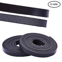 PandaHall Elite Leather Strap 157 Inches Long 3/8 Inch Wide Leather Craft Strip (Black)
