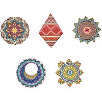 SUNNYCLUE 36pcs Assorted Printed Wooden Charms Pendants Embellishments Hanging Ornaments for DIY Jewelry Necklace Earrings Making Home Decor