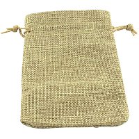 NBEADS 10 Pcs 7.08" Long Burlap Packing Pouches with Drawstring Design, Linen Burlap Pouches Gift Bags Small Candy Pouch Gunny Sack Bags for Christmas Party Wedding Favors Jewelry Bags, Dark Khaki