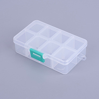 Honeyhandy Organizer Storage Plastic Boxes, Adjustable Dividers Box, Rectangle, White, 11x7x3cm, 1 compartment: 3x2.5cm, 8 compartment/box