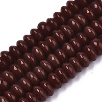 Arricraft Opaque Solid Color Glass Beads Strands, Rondelle, Coconut Brown, 8.5x5mm, Hole: 1.2mm, about 91~95pcs/strand, 15-3/4 inches~16-1/8 inches(40~41cm)