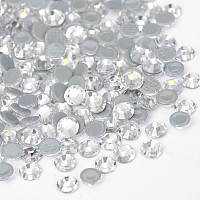 ARRICRAFT Glass Hotfix Rhinestone, Grade AA, Flat Back & Faceted, Half Round, Crystal, SS16, 3.8~4.0mm, about 1440pcs/bag