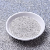 MIYUKI Round Rocailles Beads, Japanese Seed Beads, 11/0, (RR1) Silver Lined Crystal, 2x1.3mm, Hole: 0.8mm, about 1111pcs/10g