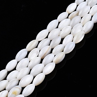 Natural Freshwater Shell Beads Strands, Rice, 7.5x4mm, Hole: 0.8mm, about 51~52pcs/strand, 14.96 inch~15.16 inch(38~38.5cm)