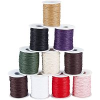arricraft 10 Rolls 10 Colors Waxed Cotton Thread Cord, 1mm Bracelet Thread Beading String Chinese Knotting Cord String for Jewelry Making and Macrame Supplies